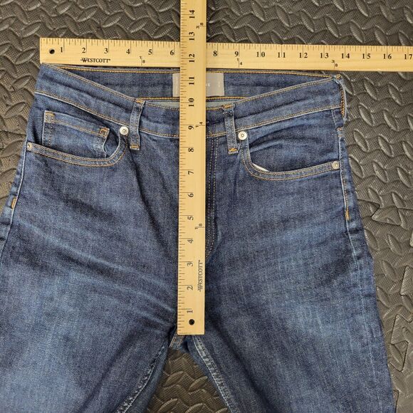 Everlane Cropped Straight Leg Jeans Size 26 Tall Dark Wash Raw Hem 27" Waist - Picture 6 of 11